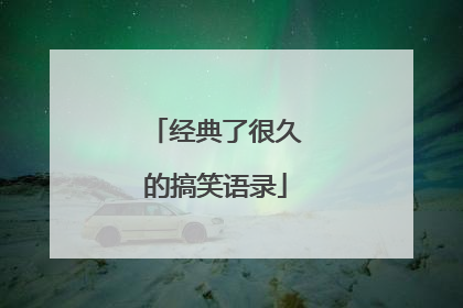 经典了很久的搞笑语录