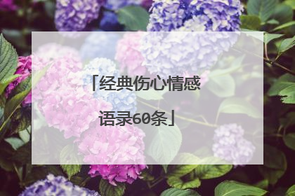 经典伤心情感语录60条