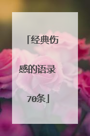 经典伤感的语录70条