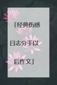 经典伤感日志分手以后作文