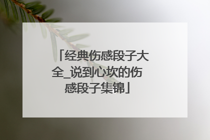 经典伤感段子大全_说到心坎的伤感段子集锦