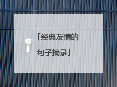 经典友情的句子摘录