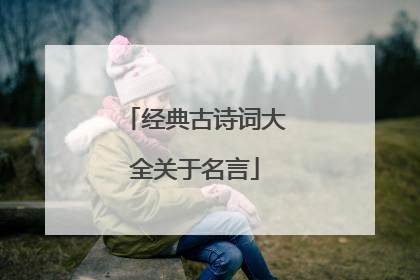 经典古诗词大全关于名言