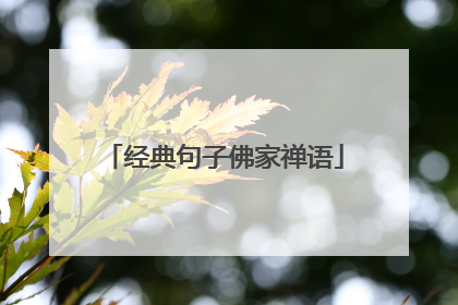 经典句子佛家禅语