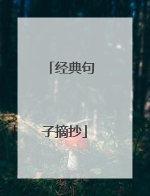 经典句子摘抄