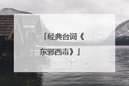 经典台词《东邪西毒》