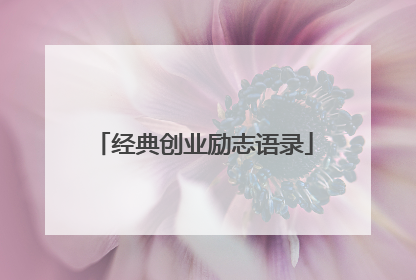经典创业励志语录