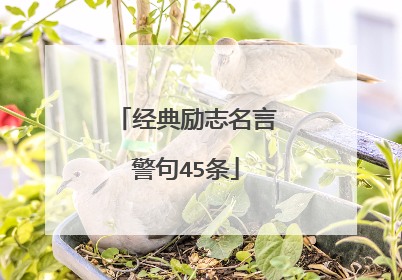 经典励志名言警句45条