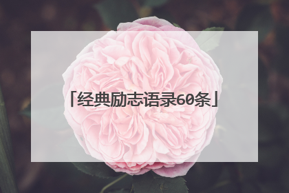 经典励志语录60条