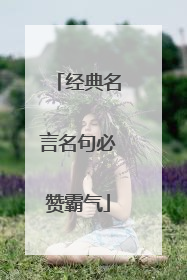 经典名言名句必赞霸气