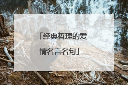 经典哲理的爱情名言名句