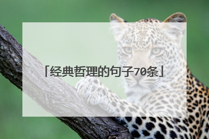 经典哲理的句子70条