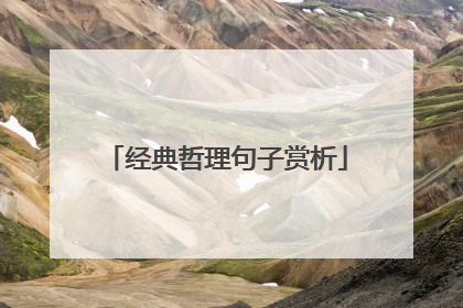 经典哲理句子赏析