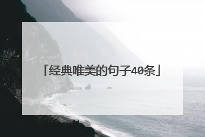 经典唯美的句子40条
