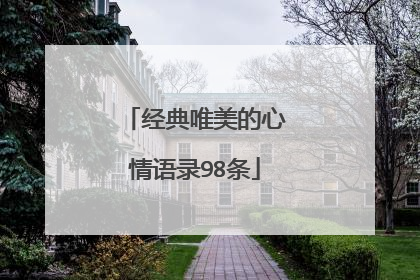 经典唯美的心情语录98条