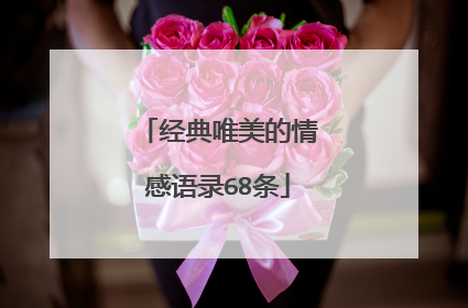 经典唯美的情感语录68条