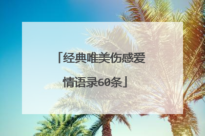 经典唯美伤感爱情语录60条