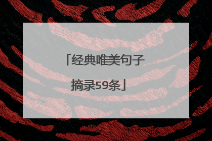 经典唯美句子摘录59条