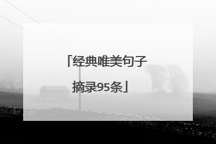 经典唯美句子摘录95条