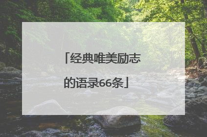 经典唯美励志的语录66条