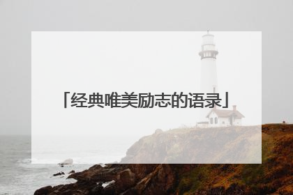经典唯美励志的语录
