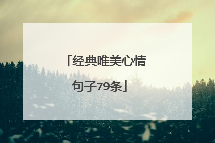 经典唯美心情句子79条