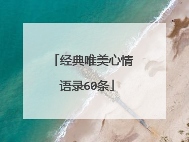 经典唯美心情语录60条