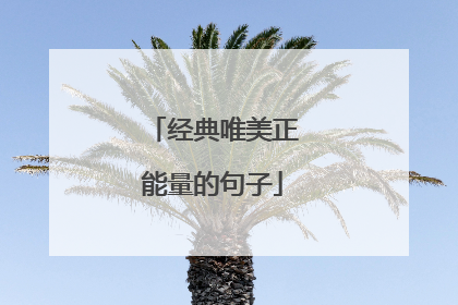 经典唯美正能量的句子