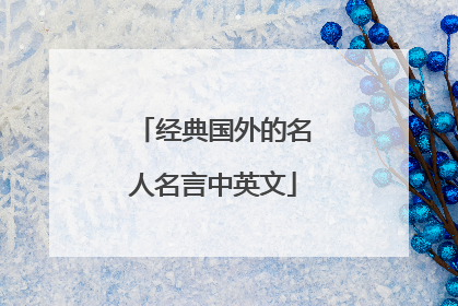 经典国外的名人名言中英文