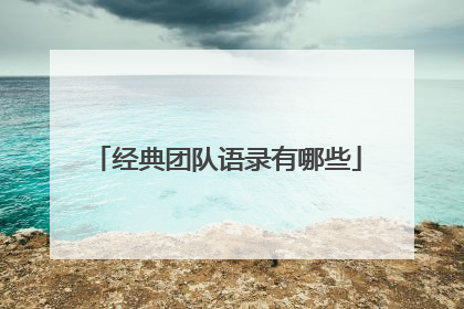 经典团队语录有哪些