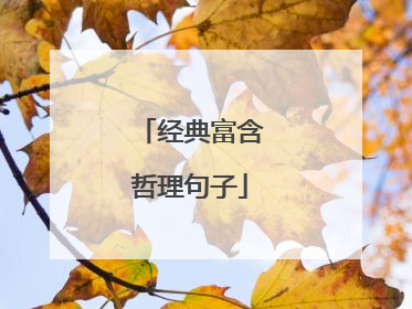 经典富含哲理句子