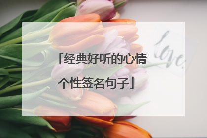 经典好听的心情个性签名句子