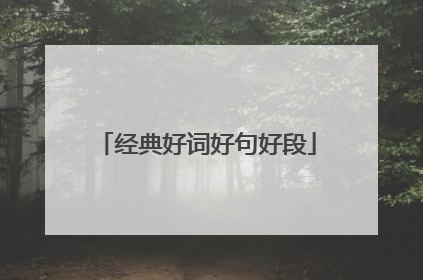 经典好词好句好段
