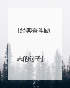 经典奋斗励志的句子