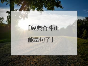 经典奋斗正能量句子