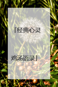 经典心灵鸡汤语录
