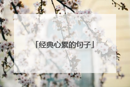 经典心累的句子