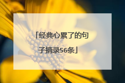 经典心累了的句子摘录56条