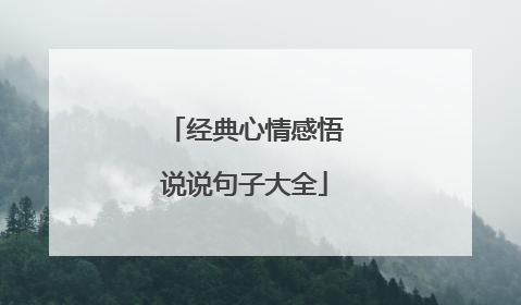 经典心情感悟说说句子大全