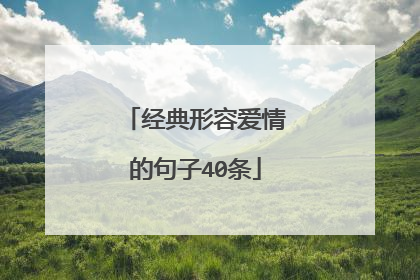 经典形容爱情的句子40条