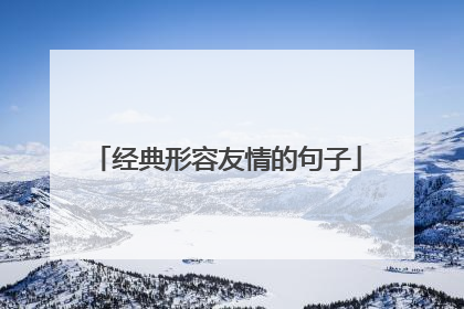 经典形容友情的句子