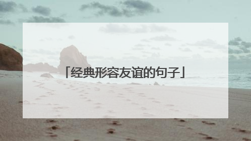 经典形容友谊的句子