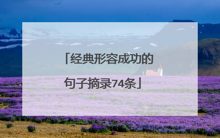 经典形容成功的句子摘录74条