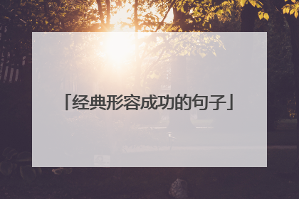 经典形容成功的句子