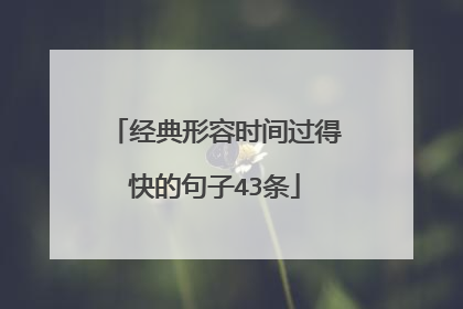 经典形容时间过得快的句子43条
