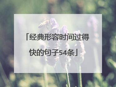 经典形容时间过得快的句子54条
