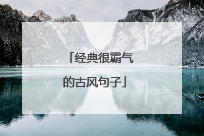 经典很霸气的古风句子