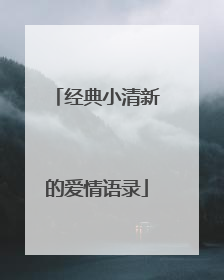 经典小清新的爱情语录