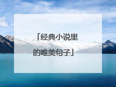 经典小说里的唯美句子