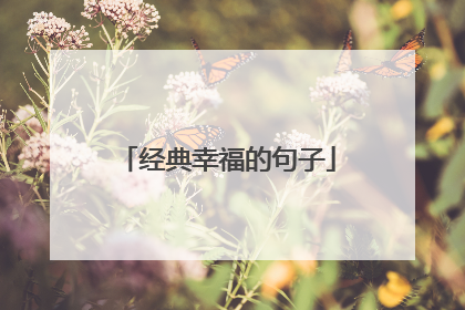 经典幸福的句子